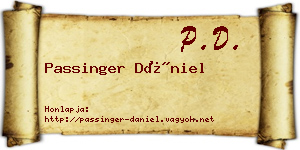 Passinger Dániel névjegykártya